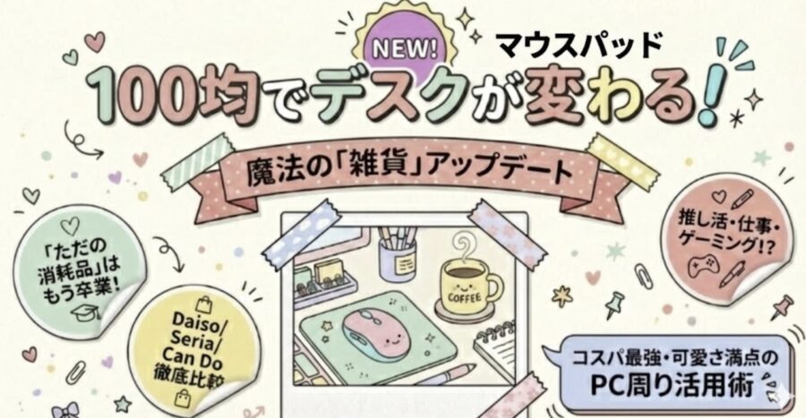 100均マウスパッドでデスクが変わる!