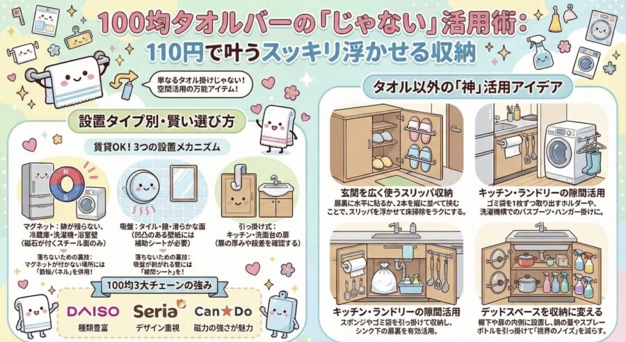 100均タオルバーの「じゃない」活用術