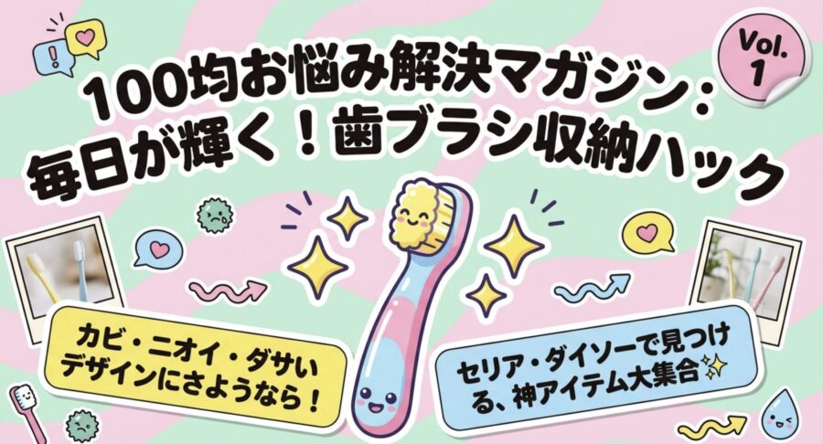 100均歯ブラシ収納ハック