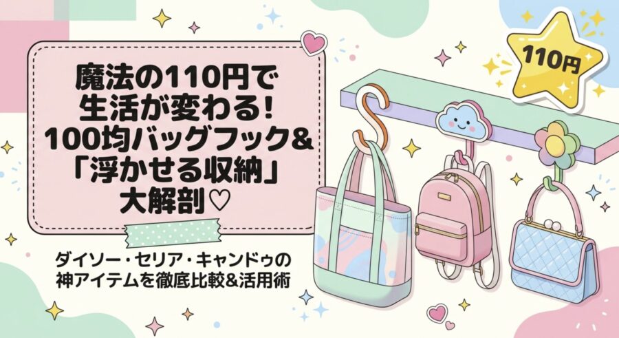 100均バックフックで浮かせる収納