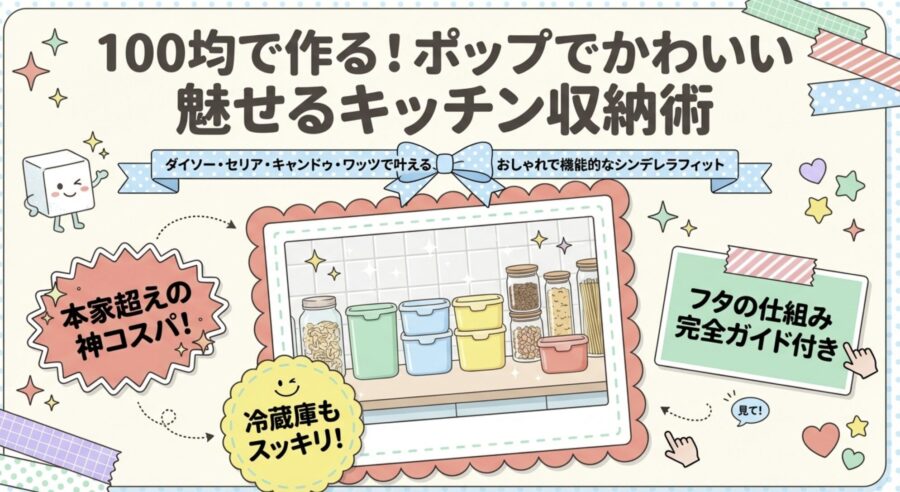100均で魅せるキッチン収納術