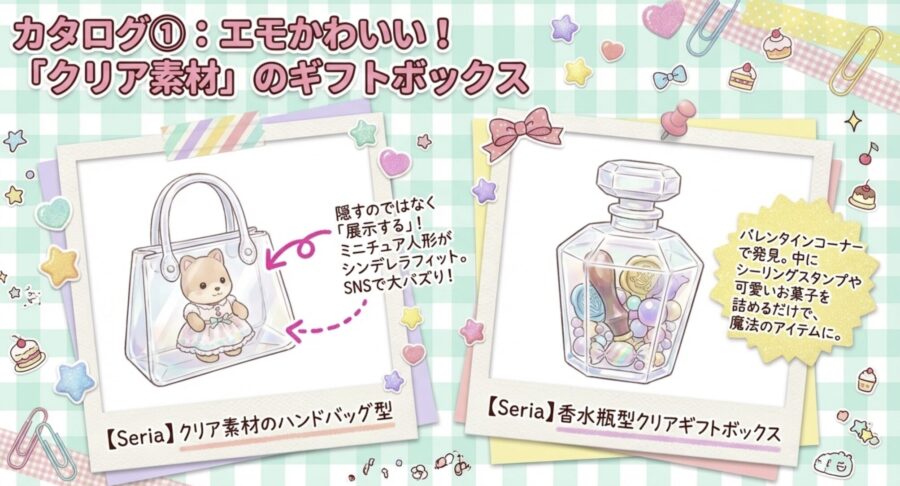 エモかわいい！「クリア素材」のギフトボックス