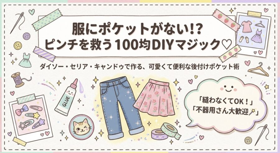 100均便利な後付けポケット術