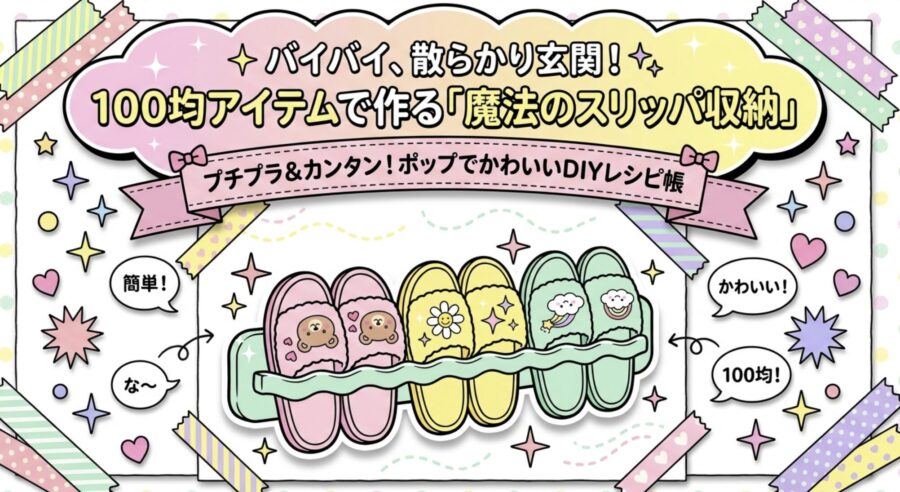 100均魔法のスリッパ収納