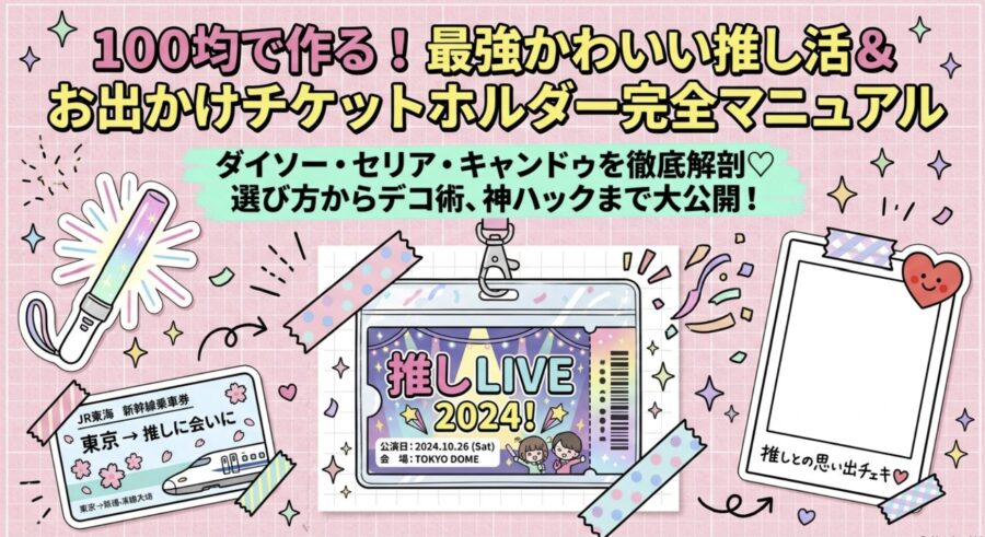 100均で作る最強かわいい首掛けチケットホルダー