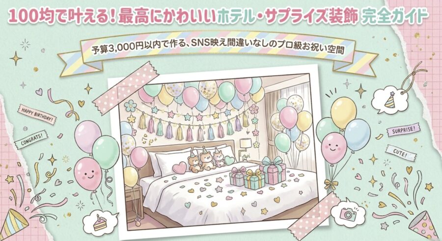 100均で叶えるホテルサプライズ装飾
