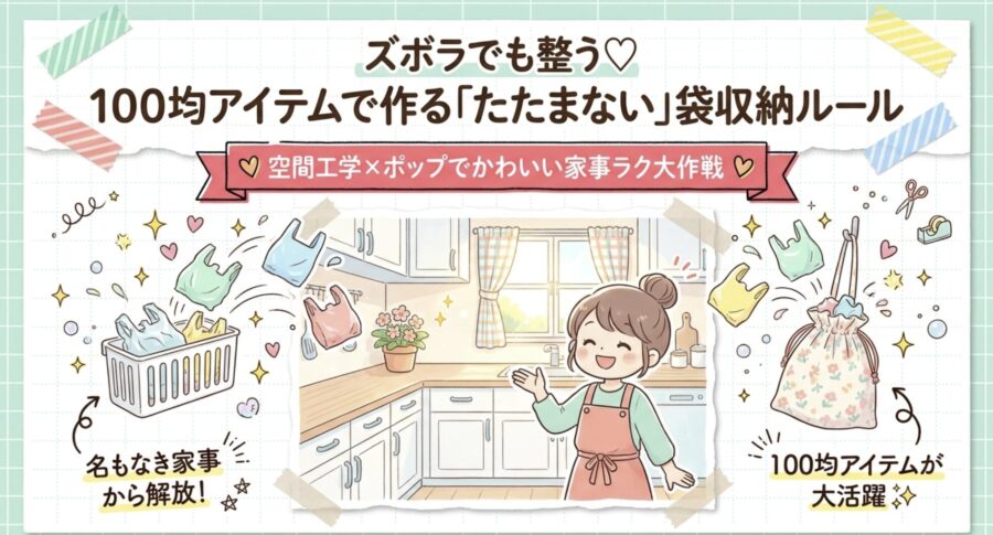100均でたたまない袋収納