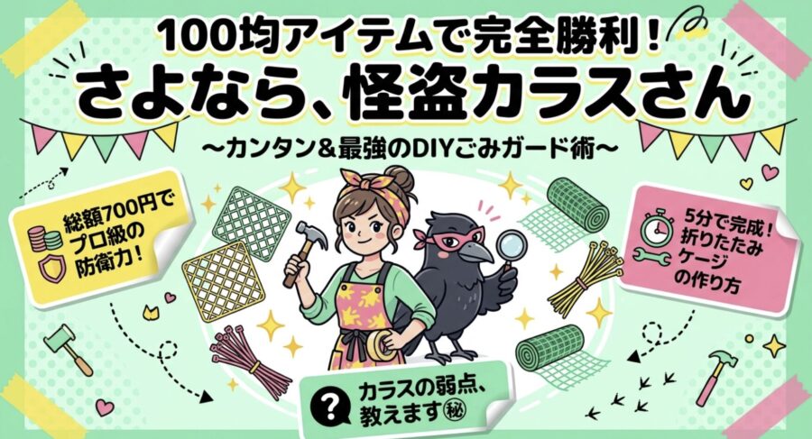 100均アイテムでカラスに完全勝利
