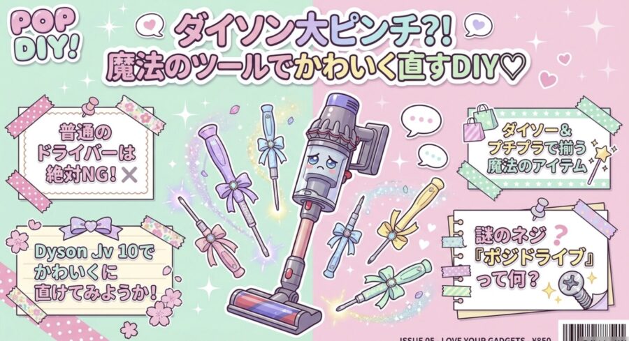 ダイソンネジドライバーで可愛くなおす